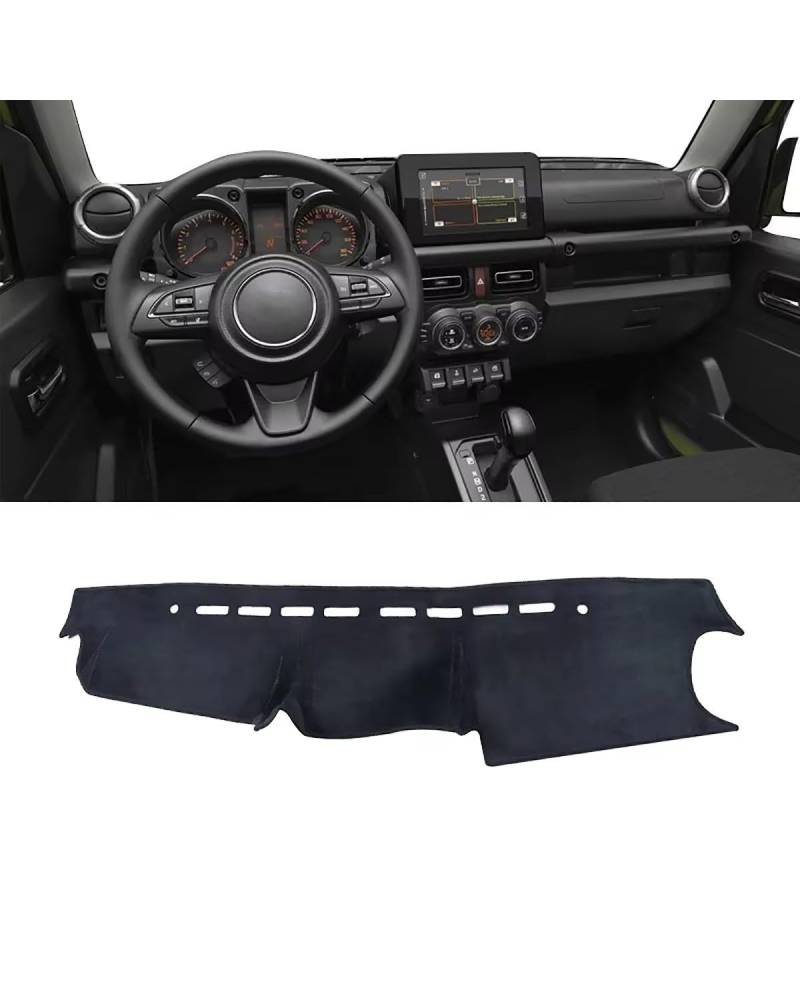 Auto Armaturenbrett Abdeckung Für 3008 5008 GT Für Hybrid 2016 2017 2018 2019 2020 2021 2022 2023 Auto Dashboard Sonnenschutz Abdeckung rutschfeste Matte Zubehör Armaturenbrett Matte(LHD Black) von SHUGWA