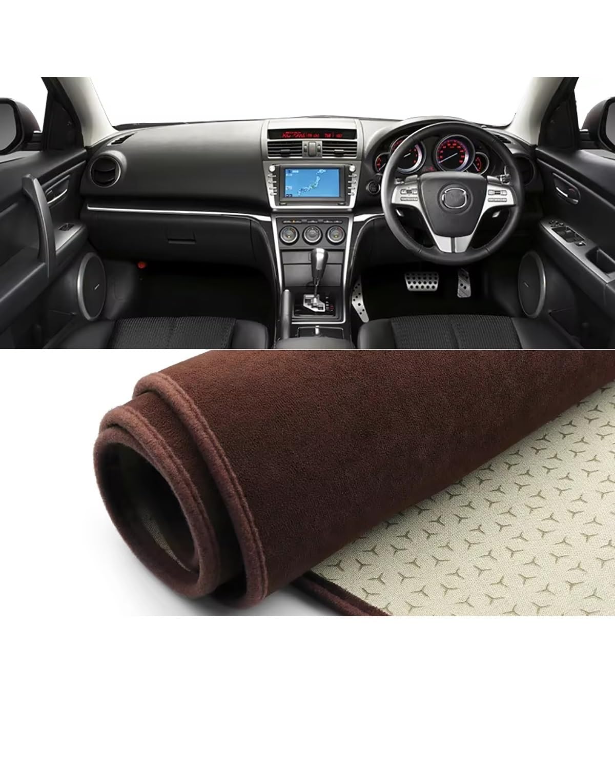 Auto Armaturenbrett Abdeckung Für 6 GH 2008 2009 2010 2011 2012 Auto Dashboard Abdeckung Matte Dash Board Sonnenschutz Pad Non-Slip Mat Schutz Zubehör Armaturenbrett Matte(B RHD Brown) von SHUGWA