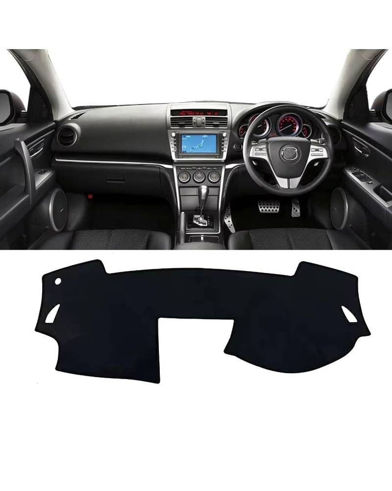 Auto Armaturenbrett Abdeckung Für 6 GH 2008 2009 2010 2011 2012 Auto Dashboard Abdeckung Vermeiden Pad Sonnenschutz Teppiche Nicht-Slip Matten Zubehör Armaturenbrett Matte(A Black Side RHD) von SHUGWA