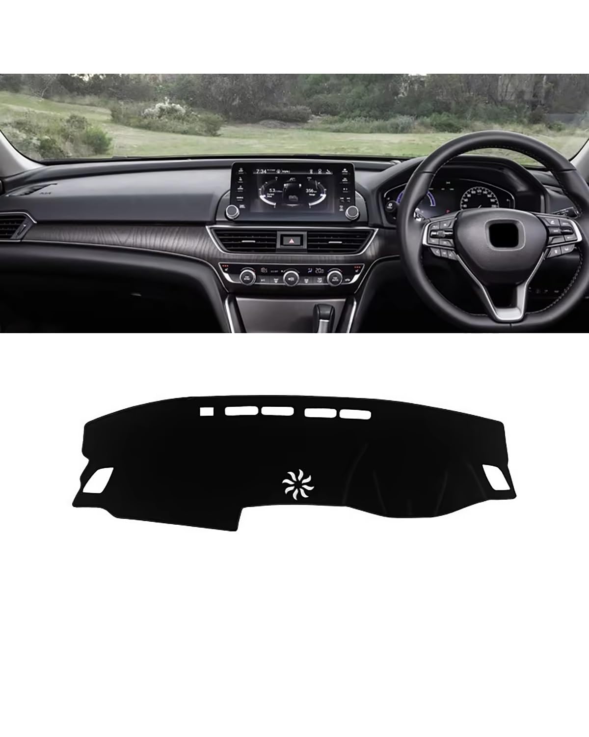 Auto Armaturenbrett Abdeckung Für Accord 10th 2018 2019 2020 2021 2022 Auto Dashboard Sonnenschutz Abdeckung Nicht-Slip Matte Instrument Teppich Zubehör Armaturenbrett Matte(A RHD Black Side) von SHUGWA