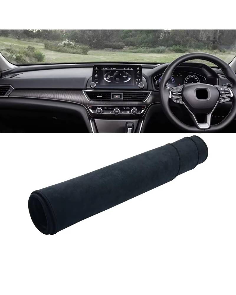 Auto Armaturenbrett Abdeckung Für Accord 10th 2018 2019 2020 2021 2022 Auto Dashboard Sonnenschutz Abdeckung Nicht-Slip Matte Instrument Teppich Zubehör Armaturenbrett Matte(B RHD Black) von SHUGWA