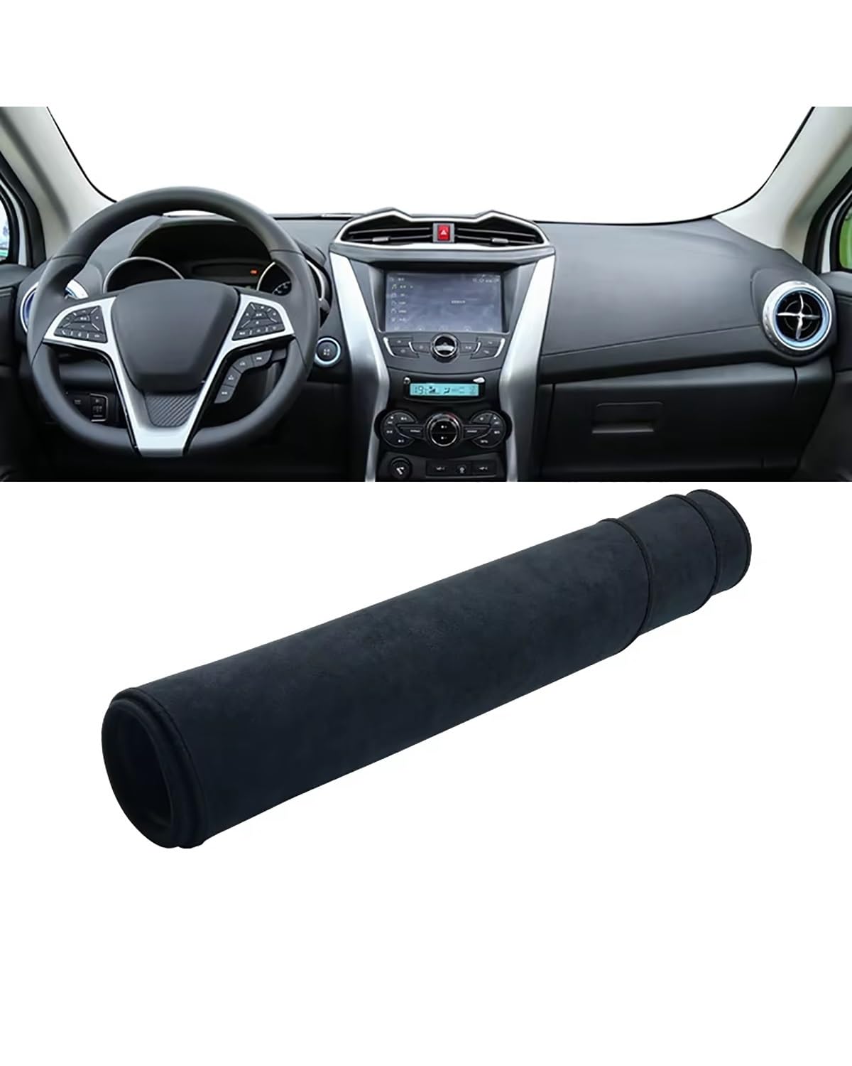 Auto Armaturenbrett Abdeckung Für BYD Für Yuan EV DM 2016 2017 2018 2019 Auto Dashboard Abdeckung Matten Dash Board Sonnenschutz Pad Nicht-Slip Fall Schutz Zubehör Armaturenbrett Matte(B Black) von SHUGWA