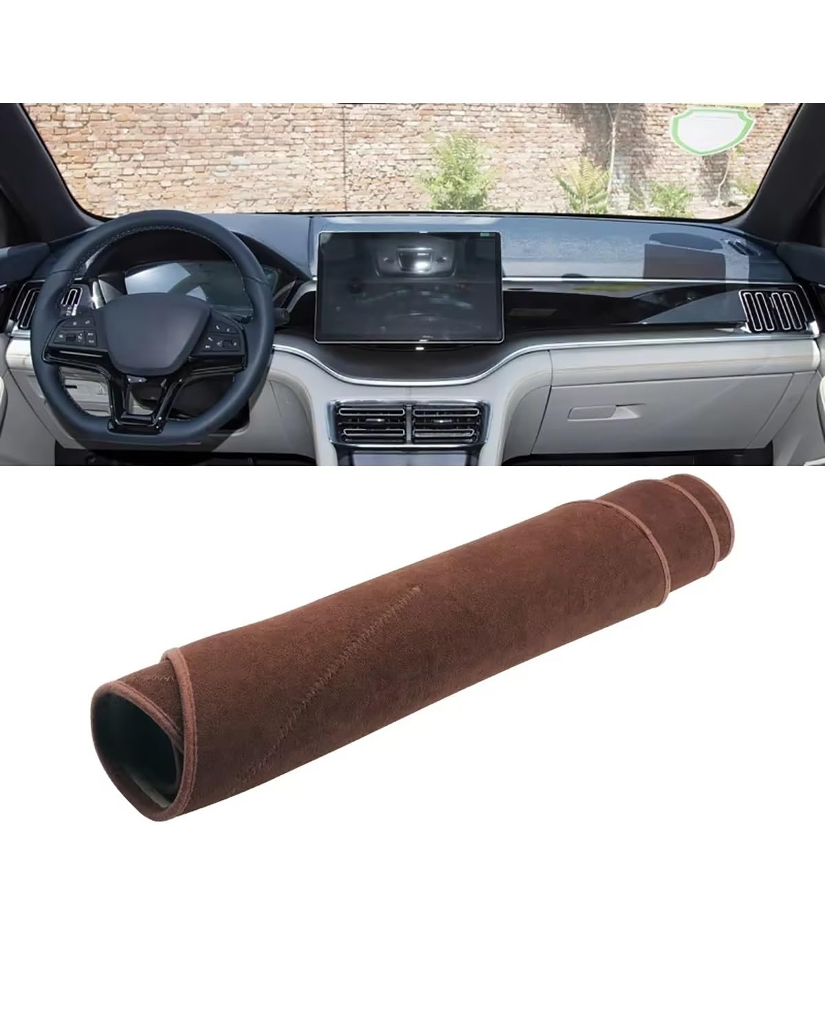 Auto Armaturenbrett Abdeckung Für BYD Song Plus 2020 2021 2022 2023 Auto Dashboard Abdeckung Vermeiden Pad Sonnenschutz Fall Teppich Nicht-Slip Matte Zubehör Armaturenbrett Matte(Brown) von SHUGWA