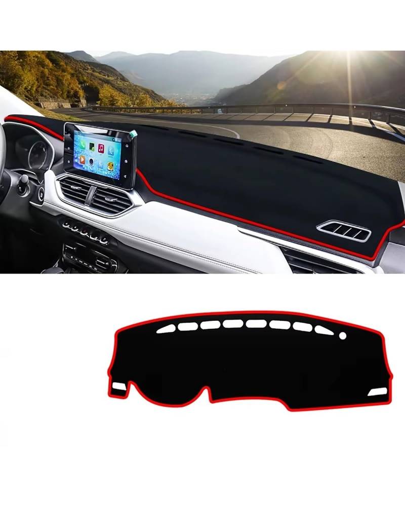 Auto Armaturenbrett Abdeckung Für Captiva 2019 2020 2021 2022 2023 Auto Dashboard Abdeckung Dash Matte Sonnenschutz Nicht-Slip Pad Zubehör Armaturenbrett Matte(A Red Side) von SHUGWA