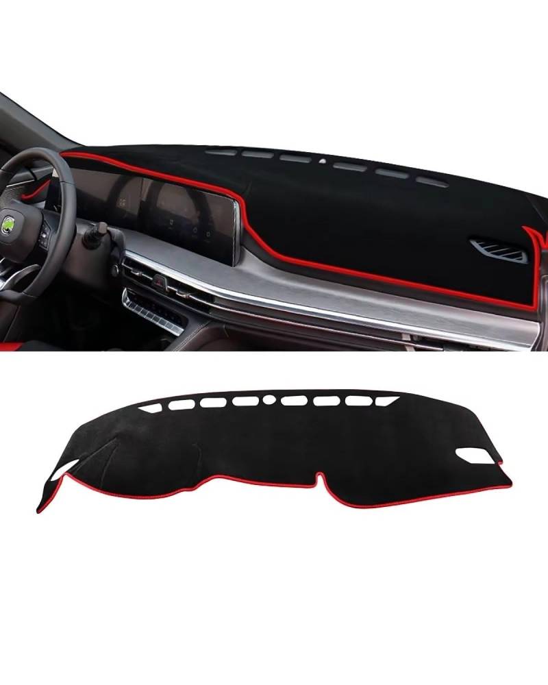 Auto Armaturenbrett Abdeckung Für Changan Für CS35 Plus 2021 2022 2023 2024 Instrument Schreibtisch Sonnenschutz Matte Non-slip Pad Zubehör Auto Armaturenbrett Abdeckung Armaturenbrett Matte(A Red Sid von SHUGWA