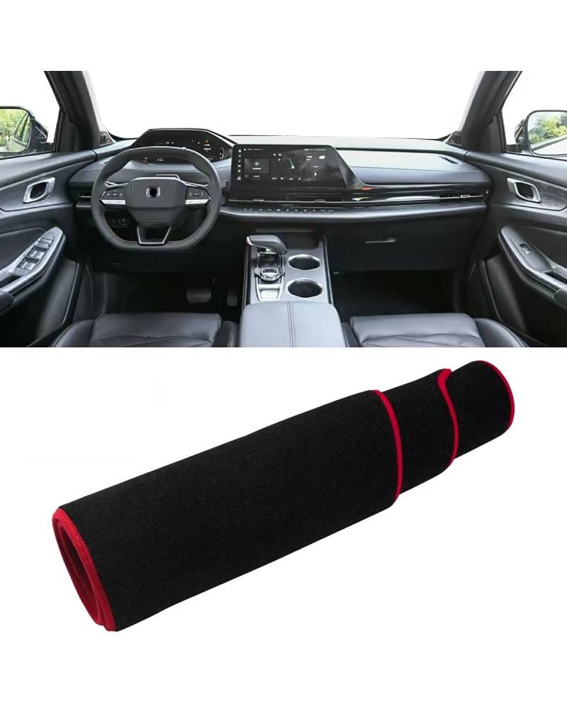 Auto Armaturenbrett Abdeckung Für Changan Für CS55 Plus 2022 2023 2024 CS55Plus Instrument Schreibtisch Sonnenschutz Matte Non-slip Pad Zubehör Auto Armaturenbrett Abdeckung Armaturenbrett Matte(A Red von SHUGWA
