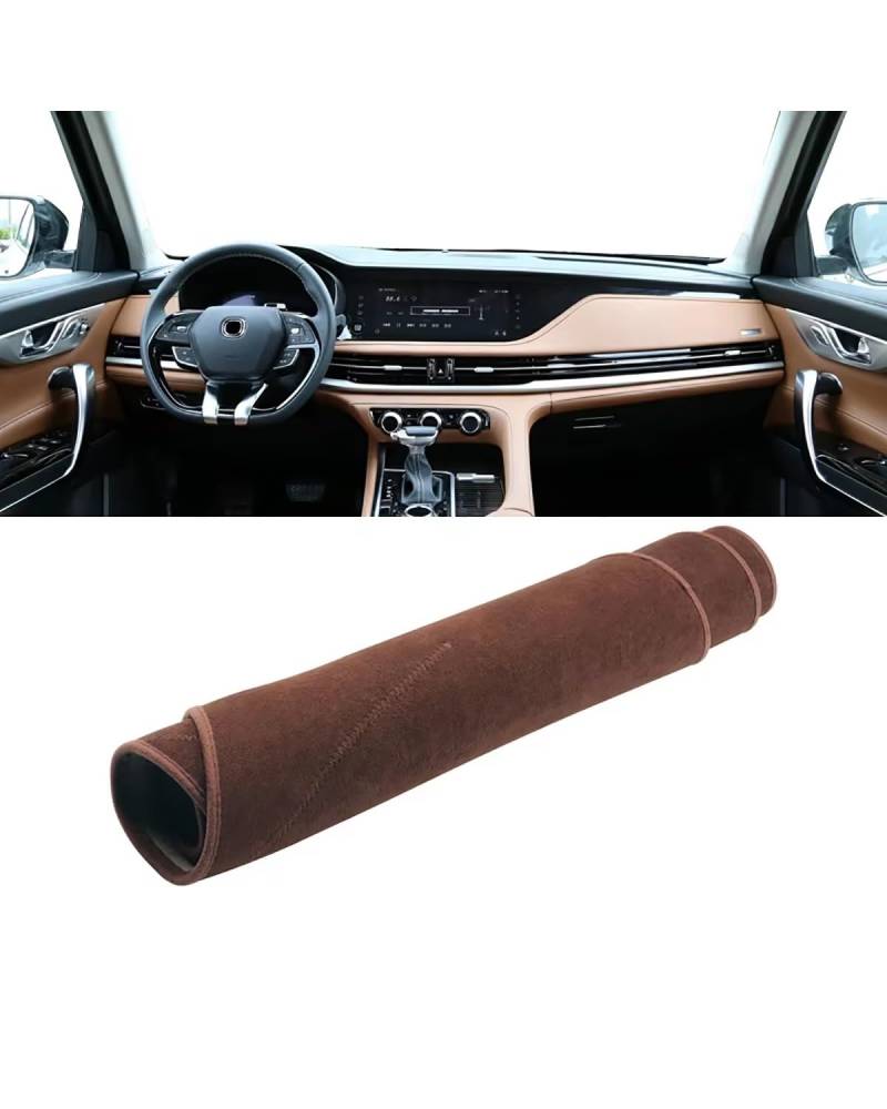 Auto Armaturenbrett Abdeckung Für Changan Für CS95 2019 2020 2021 2022 2023 Instrument Schreibtisch Sonnenschutz Matte Non-Slip Pad Zubehör Auto Armaturenbrett Abdeckung Armaturenbrett Matte(B Brown) von SHUGWA