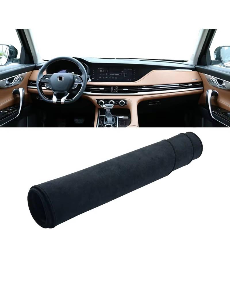 Auto Armaturenbrett Abdeckung Für Changan Für CS95 2019 2020 2021 2022 2023 Instrument Schreibtisch Sonnenschutz Matte Non-Slip Pad Zubehör Auto Armaturenbrett Abdeckung Armaturenbrett Matte(B Black) von SHUGWA