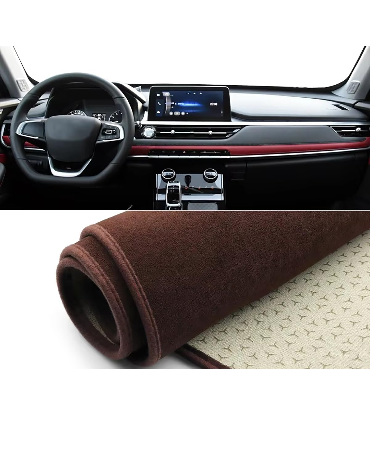 Auto Armaturenbrett Abdeckung Für Chery Für Tiggo 7 Pro 2020 2021 2022 2023 Auto Dashboard Abdeckung Sonnenschutz Vermeiden Matte Instrument Panel Teppiche Zubehör Armaturenbrett Matte(B Brown) von SHUGWA