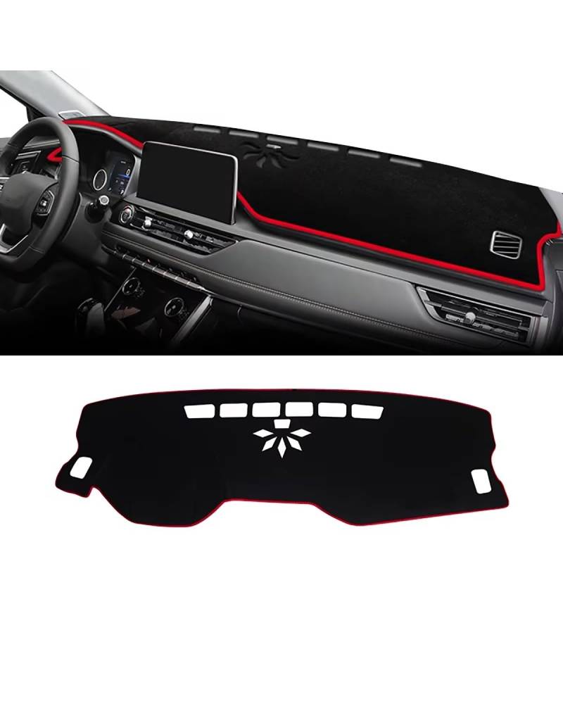 Auto Armaturenbrett Abdeckung Für Chery Für Tiggo 8 Pro 2019 2020 2021 2022 2023 Tiggo8 Pro Zubehör Auto Dashboard Sonnenschutz Pad Matte Instrument Schreibtisch Abdeckung Armaturenbrett Matte(A Red S von SHUGWA