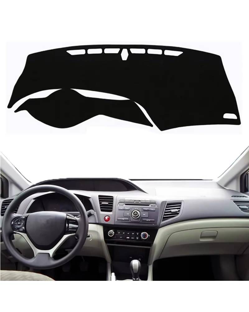 Auto Armaturenbrett Abdeckung Für Civic Für Neunte 2012 2013 2014 2015 Auto-Dashboard Abdeckung Matte Pad Dashmat Sonnenschirm Schützen Teppich Teppich Auto Zubehör Armaturenbrett Matte(Left Hand Driv von SHUGWA