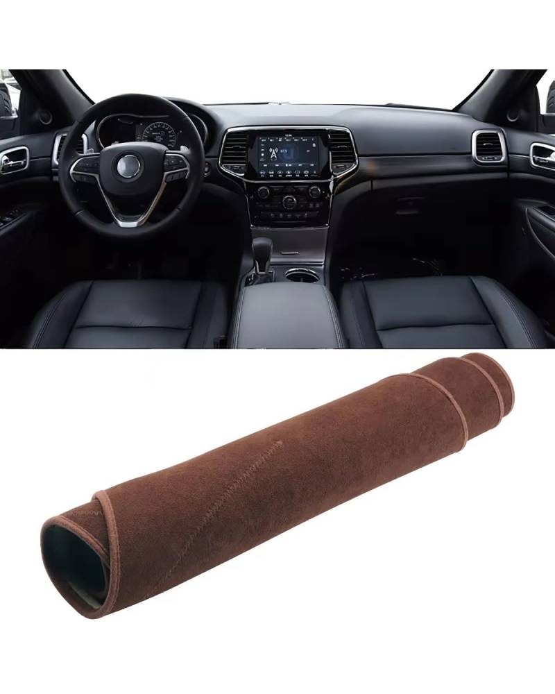 Auto Armaturenbrett Abdeckung Für Grand Für Cherokee Für WK2 2011-2013 2014 2015 2016 2017 2018 2019 2020 Dashboard Abdeckung Vermeiden Teppich Matte Auto Zubehör Armaturenbrett Matte(B Brown) von SHUGWA