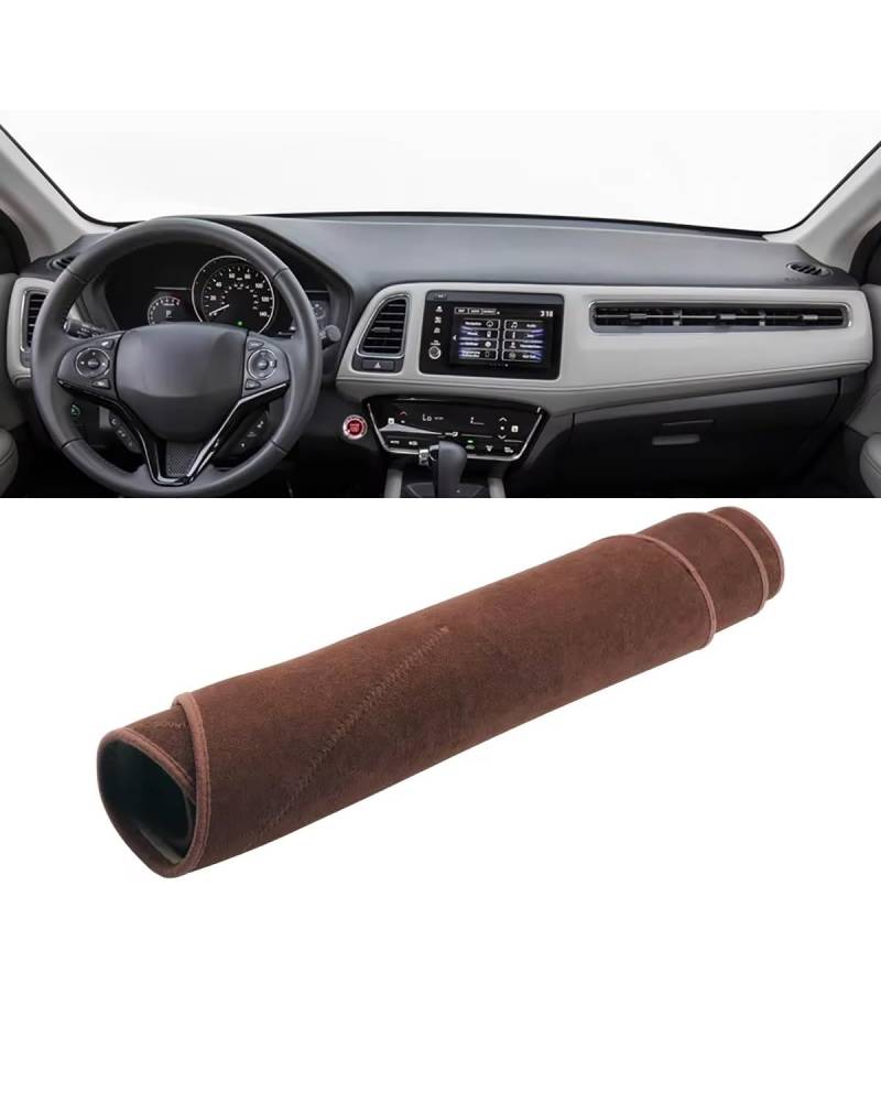 Auto Armaturenbrett Abdeckung Für HR-V Für HRV HR V Für Vezel 2014 2015 2016 2017 2018 2019 2020 Auto Dashboard Vermeiden Abdeckung Matte Nicht-Slip Pad Zubehör Armaturenbrett Matte(B LHD Brown) von SHUGWA