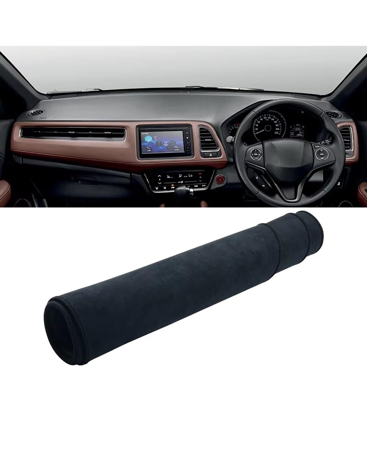 Auto Armaturenbrett Abdeckung Für HR-V Für HRV HR V Für Vezel 2014 2015 2016 2017 2018 2019 2020 Auto Dashboard Vermeiden Abdeckung Matte Nicht-Slip Pad Zubehör Armaturenbrett Matte(B RHD Black) von SHUGWA