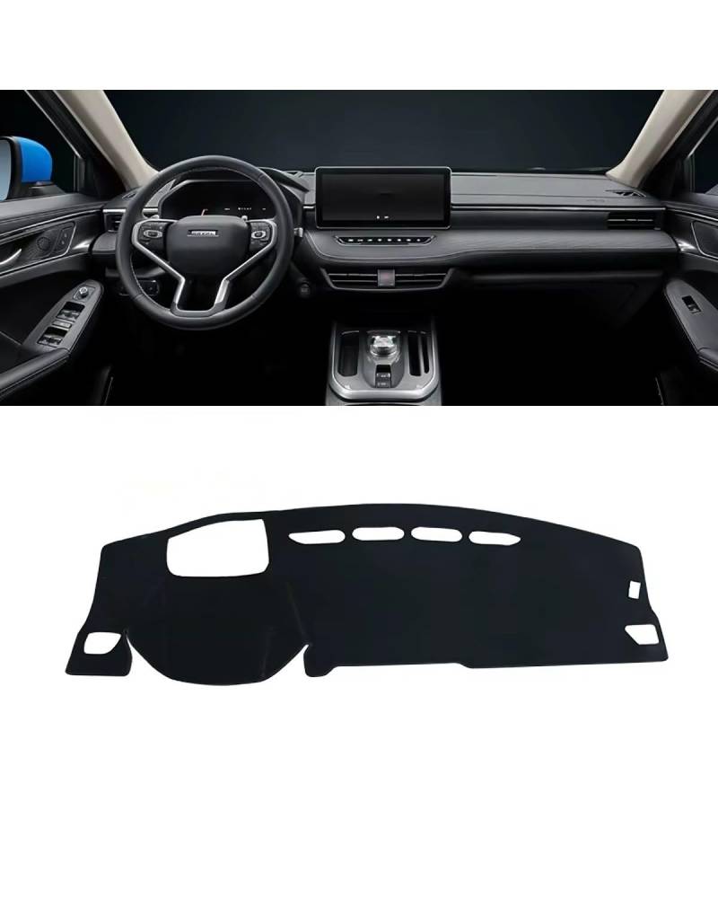 Auto Armaturenbrett Abdeckung Für Haval Für Jolion 2021 2022 2023 Auto Dashboard Abdeckung Sonnenschutz Vermeiden Matte Instrument Panel Teppich Teppich Zubehör Armaturenbrett Matte(A LHD HUD Black) von SHUGWA