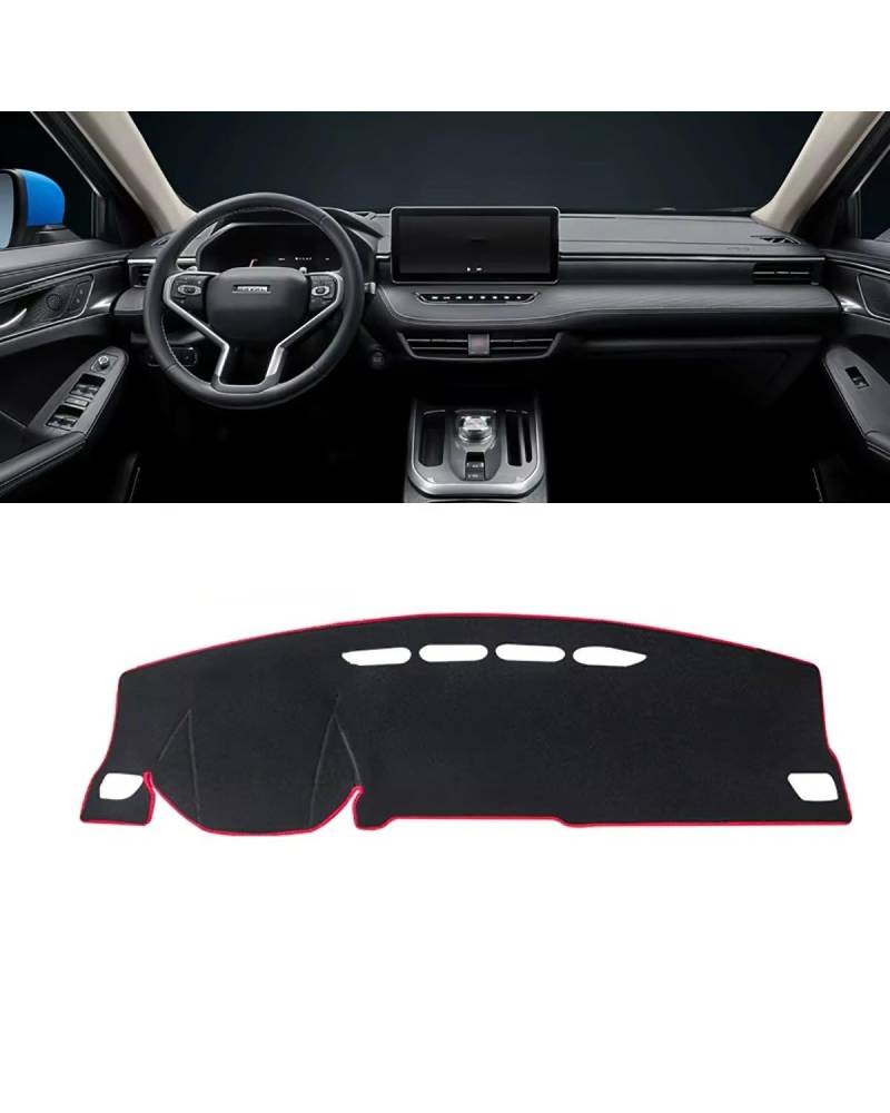 Auto Armaturenbrett Abdeckung Für Haval Für Jolion 2021 2022 2023 Auto Dashboard Abdeckung Sonnenschutz Vermeiden Matte Instrument Panel Teppich Teppich Zubehör Armaturenbrett Matte(A LHD Red Side) von SHUGWA