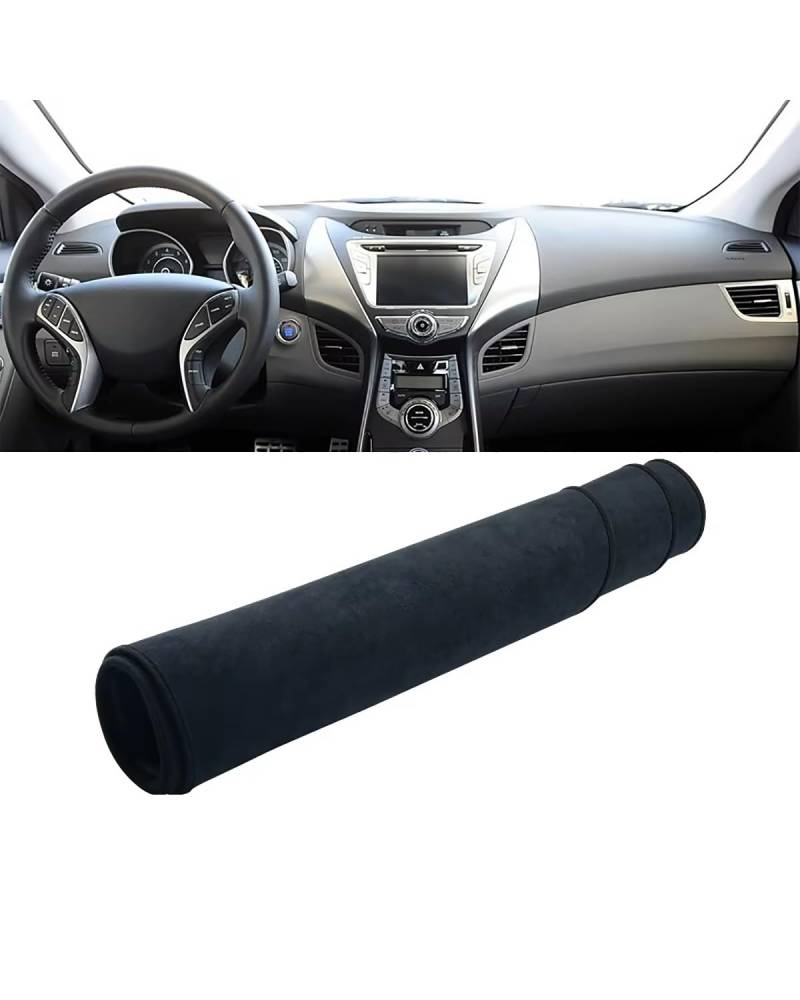 Auto Armaturenbrett Abdeckung Für Hyundai Für Elantra MD UD 2011 2012 2013 2014 2015 Auto Dashboard Abdeckung Vermeiden Pad Sonnenschutz Teppiche Nicht-rutsch Matten Armaturenbrett Matte(B Black) von SHUGWA