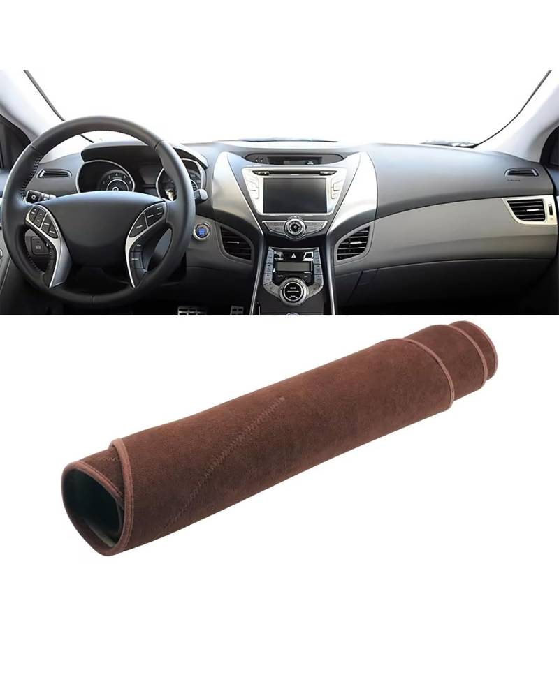 Auto Armaturenbrett Abdeckung Für Hyundai Für Elantra MD UD 2011 2012 2013 2014 2015 Dashboard Abdeckung Vermeiden Pad Teppiche Nicht-Slip Matte Auto Zubehör Armaturenbrett Matte(B Brown) von SHUGWA