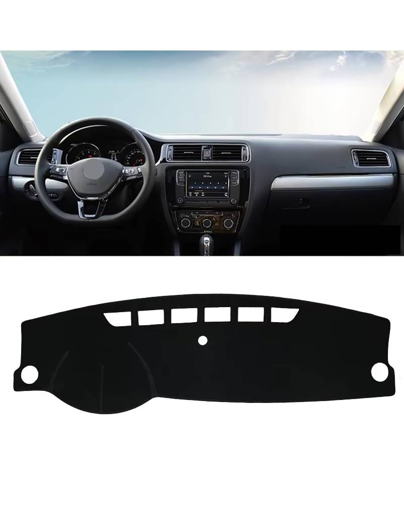 Auto Armaturenbrett Abdeckung Für Jetta Für MK6 2011-2015 2016 2017 2018 Auto Dashboard Abdeckung Vermeiden Matte Instrument Teppich Innen Zubehör Armaturenbrett Matte(Black Side) von SHUGWA