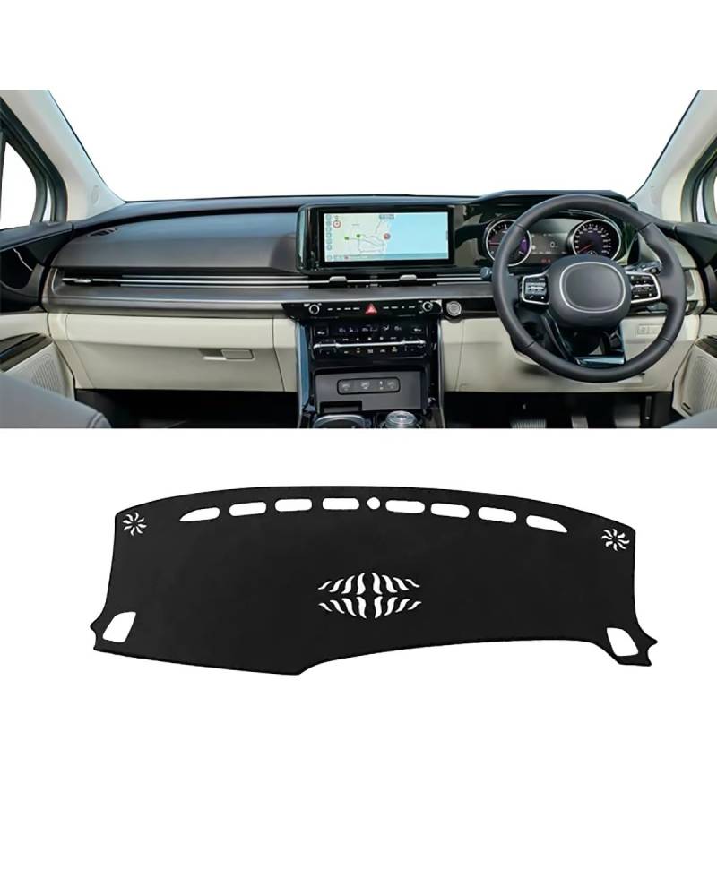 Auto Armaturenbrett Abdeckung Für Kia Für Karneval Für KA4 2020 2021 2022 2023 2024 Auto Dashboard Abdeckung Matte Dash Board Sonnenschutz Pad Teppiche Teppich Schutz Zubehör Armaturenbrett Matte(B Bl von SHUGWA