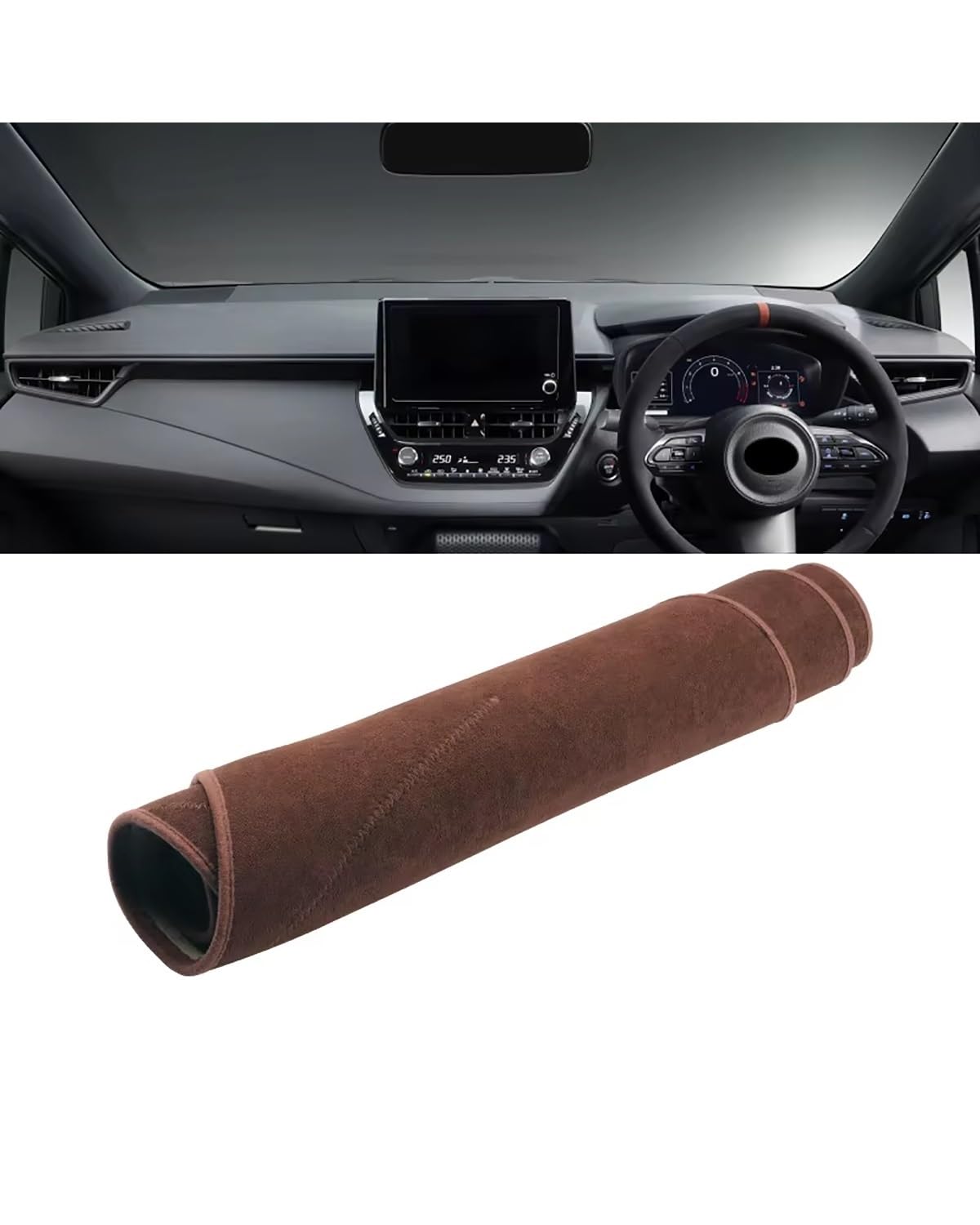 Auto Armaturenbrett Abdeckung Für Kia Für Seltos Für SP2 2020 2021 2022 2023 2024 Sonnenschutz Teppich Pad DashMat Auto Zubehör Dashboard Abdeckung Vermeiden Matte Armaturenbrett Matte(B Brown RHD) von SHUGWA