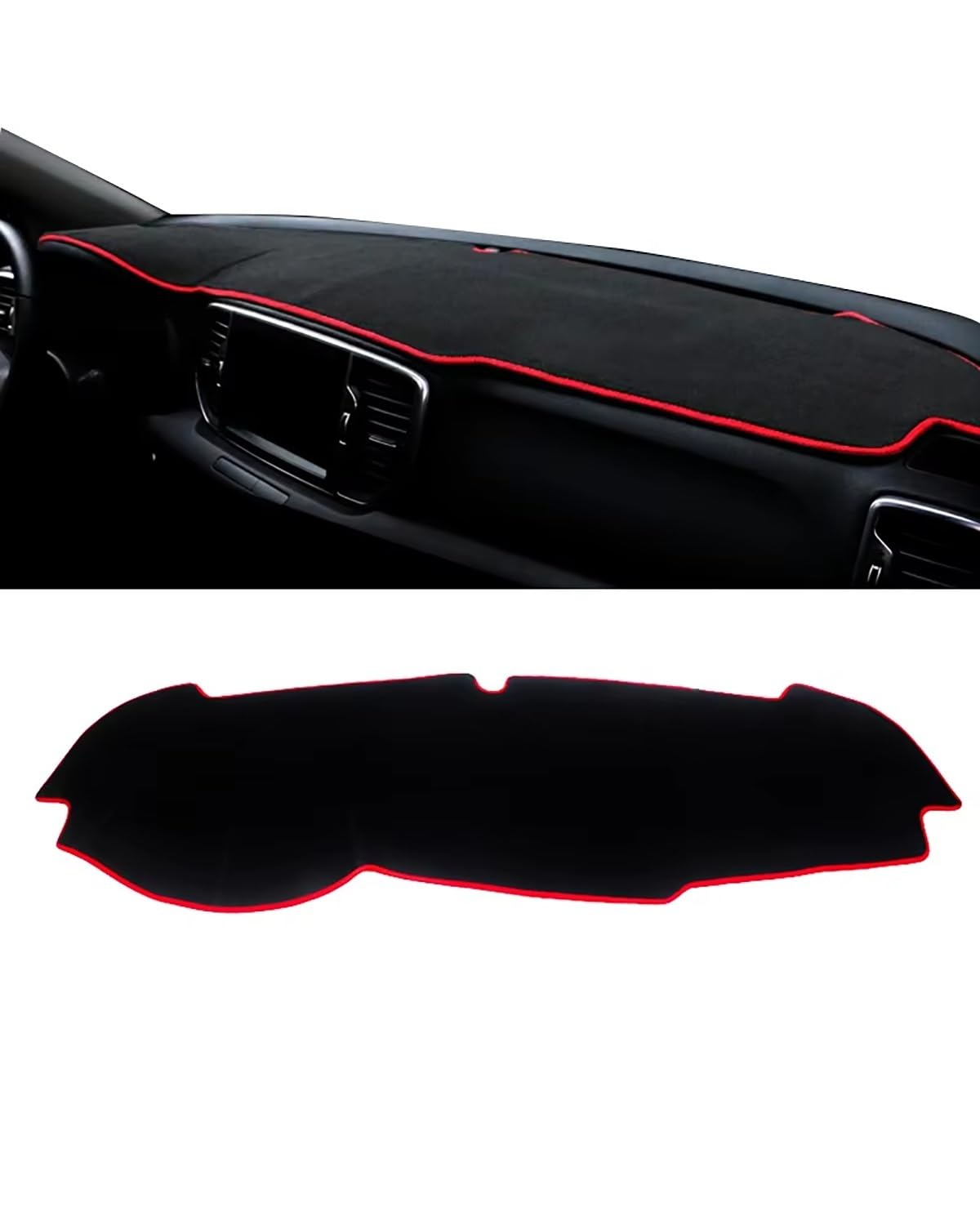 Auto Armaturenbrett Abdeckung Für Kia Für Sportage 4 QL 2016 2017 2018 2019 2020 2021 Dashboard Abdeckung Vermeiden Pad Sonnenschutz Teppich Matte Auto Zubehör Armaturenbrett Matte(A Red Side LHD) von SHUGWA