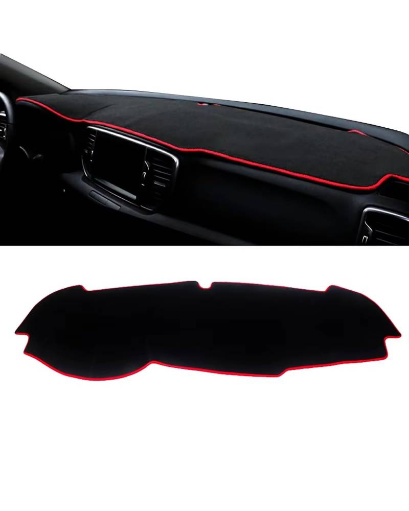 Auto Armaturenbrett Abdeckung Für Kia Für Sportage 4 QL 2016 2017 2018 2019 2020 2021 Dashboard Abdeckung Vermeiden Pad Sonnenschutz Teppich Matte Auto Zubehör Armaturenbrett Matte(A Red Side LHD) von SHUGWA