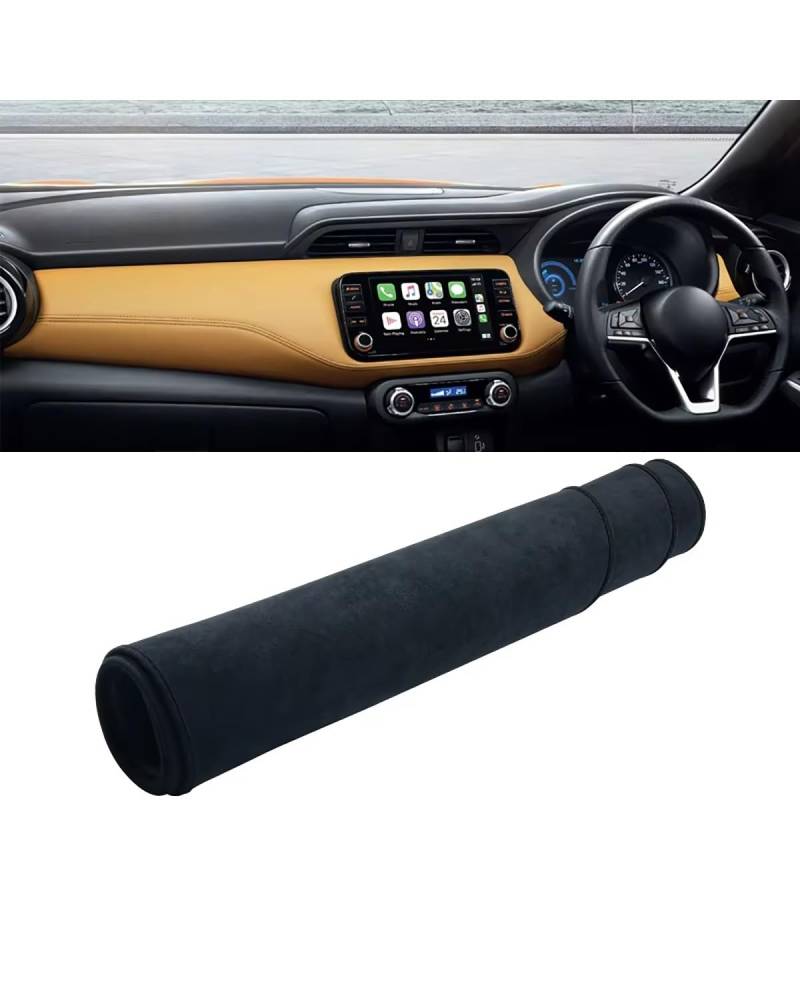 Auto Armaturenbrett Abdeckung Für Kicks Für P15 2016 2017 2018 2019 2020 2021 2022 2023 2024 Auto Dashboard Abdeckung Vermeiden Pad Sonnenschutz Matte Teppiche Armaturenbrett Matte(B Black RHD) von SHUGWA