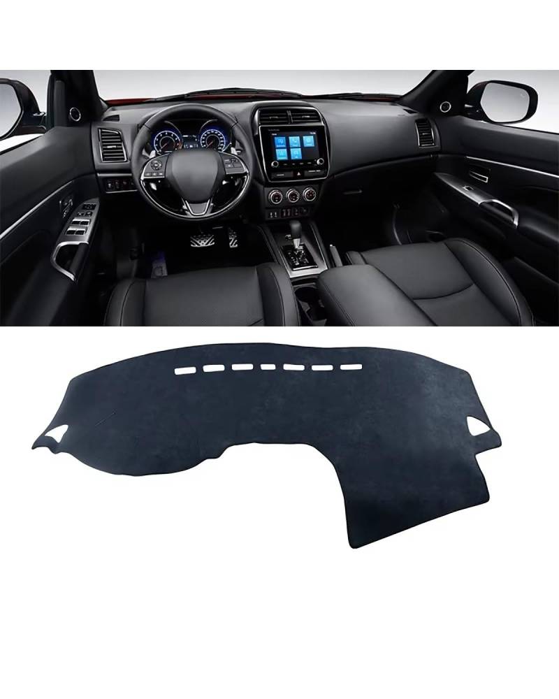 Auto Armaturenbrett Abdeckung Für Mitsubishies Für ASX 2010 2011 2012 2013 2014 2015 2016 2017 2018 2019 2020 2021 2022 RVR Zubehör Auto Dashboard Abdeckung Matte Armaturenbrett Matte(B LHD Black) von SHUGWA