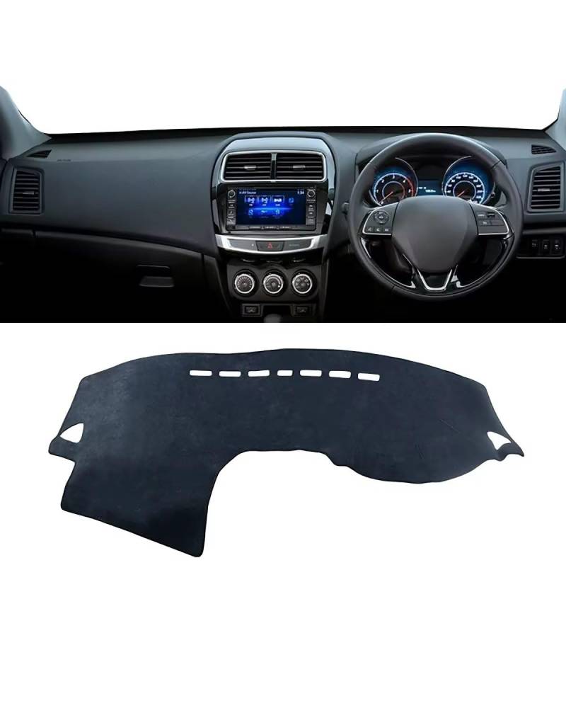 Auto Armaturenbrett Abdeckung Für Mitsubishies Für ASX 2010 2011 2012 2013 2014 2015 2016 2017 2018 2019 2020 2021 2022 RVR Zubehör Auto Dashboard Abdeckung Matte Armaturenbrett Matte(B RHD Black) von SHUGWA