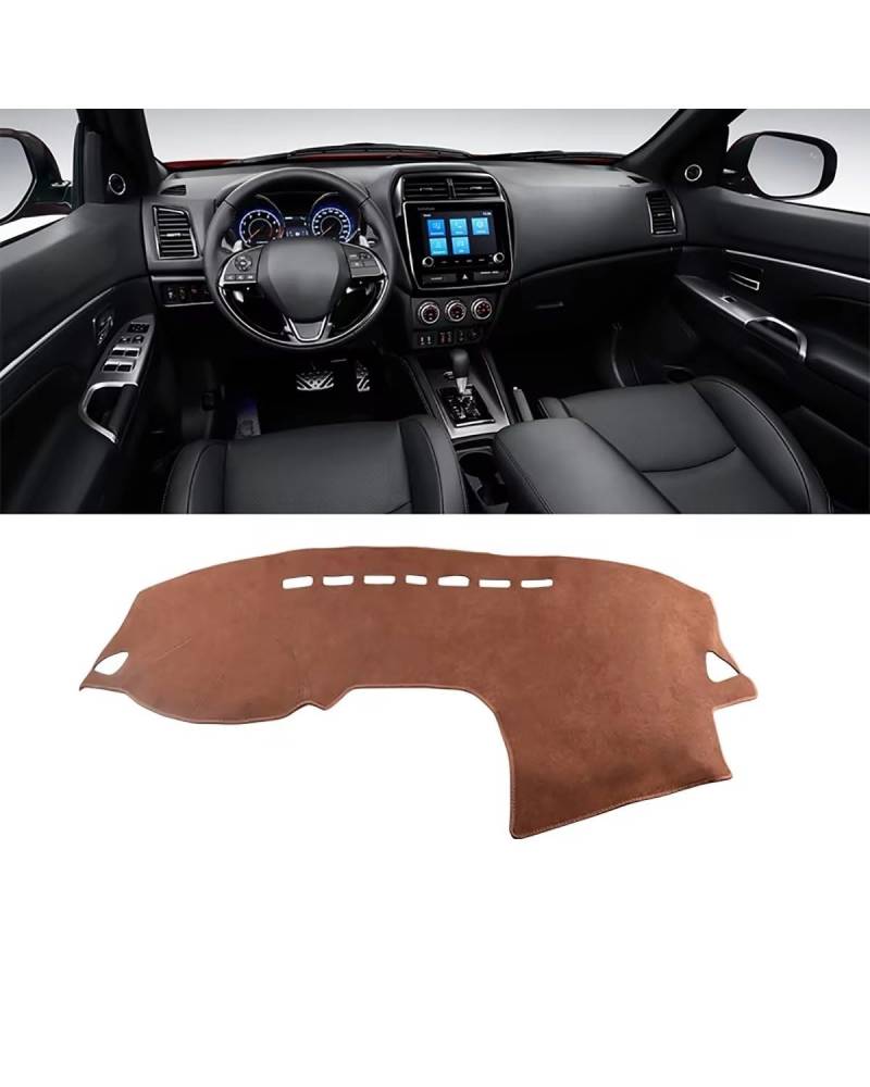 Auto Armaturenbrett Abdeckung Für Mitsubishies Für ASX RVR Für Outlander Für Sport 2010-2019 2020 2021 2022 Auto Dashboard Abdeckung Vermeiden Pad Teppiche Nicht-Slip Matte Armaturenbrett Matte(B Brow von SHUGWA