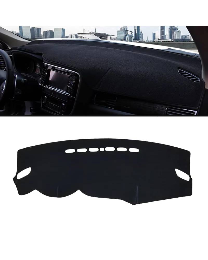 Auto Armaturenbrett Abdeckung Für Mitsubishies Für Outlander 3 2013 2014 2015 2016 2017 2018 2019 2020 2021 Zubehör Auto Dashboard Abdeckung Matte Sonnenschutz Teppiche Armaturenbrett Matte(LHD Black von SHUGWA