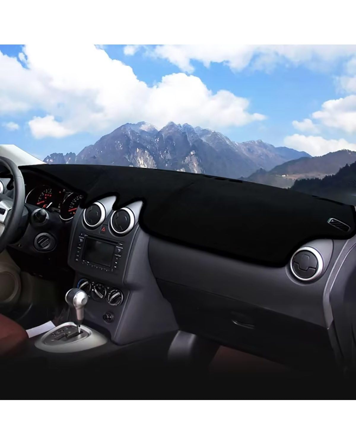 Auto Armaturenbrett Abdeckung Für Qashqai Für J10 2008 2009 2010 2011 2012 2013 Auto Dashboard Abdeckung Dash Matte Sonnenschutz Nicht-Slip Pad Innen Zubehör Armaturenbrett Matte(No Display Black) von SHUGWA
