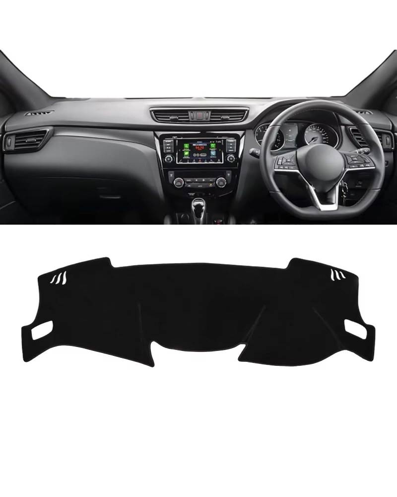 Auto Armaturenbrett Abdeckung Für Qashqai Für J11 2014 2015 2016 2017 2018 2019 2020 Auto Dashboard Abdeckung Vermeiden Pad Instrument Panel Matte Fall Teppiche Armaturenbrett Matte(A Black Side RHD) von SHUGWA