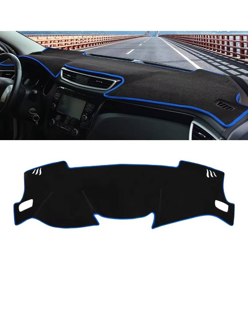 Auto Armaturenbrett Abdeckung Für Qashqai Für J11 2014 2015 2016 2017 2018 2019 2020 Auto Dashboard Abdeckung Vermeiden Pad Instrument Panel Matte Fall Teppiche Armaturenbrett Matte(A Blue Side LHD) von SHUGWA