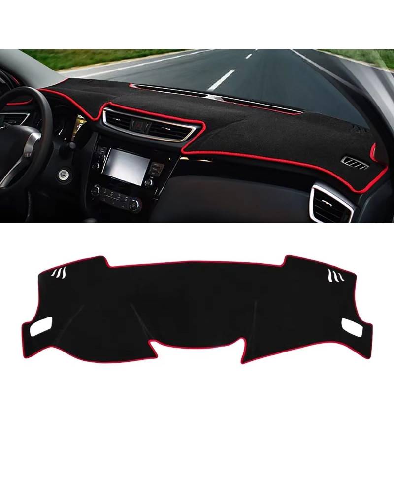 Auto Armaturenbrett Abdeckung Für Qashqai Für J11 2014 2015 2016 2017 2018 2019 2020 Auto Dashboard Abdeckung Vermeiden Pad Instrument Panel Matte Fall Teppiche Armaturenbrett Matte(A Red Side LHD) von SHUGWA