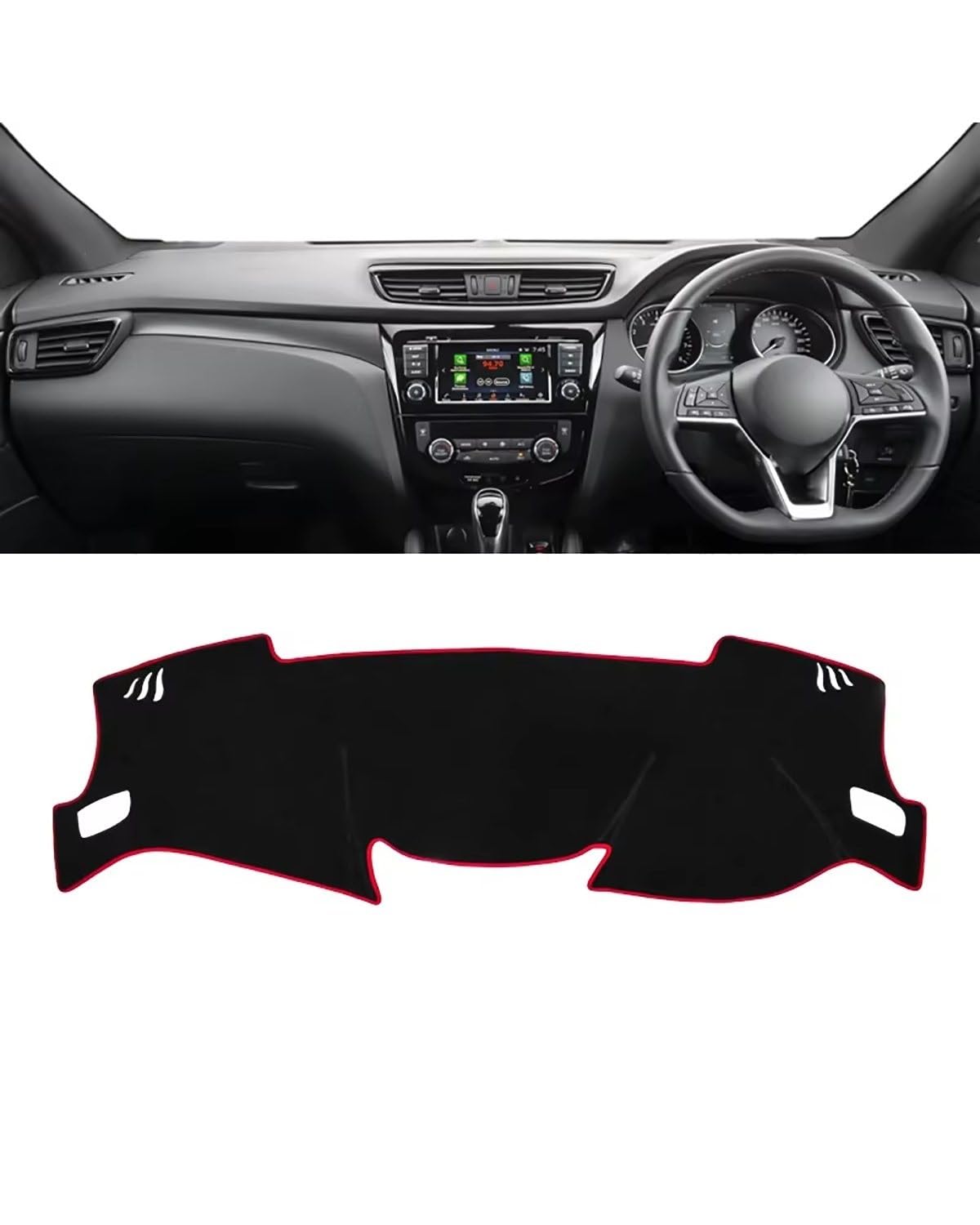 Auto Armaturenbrett Abdeckung Für Qashqai Für J11 2014 2015 2016 2017 2018 2019 2020 Auto Dashboard Abdeckung Vermeiden Pad Instrument Panel Matte Fall Teppiche Armaturenbrett Matte(A Red Side RHD) von SHUGWA