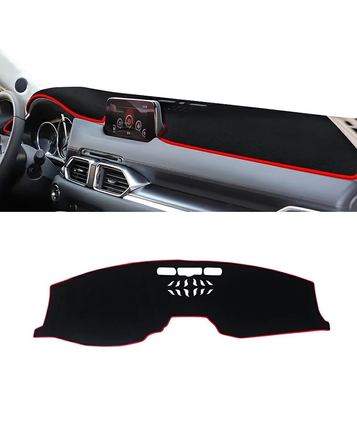 Auto Armaturenbrett Abdeckung Für Qashqai J10 2008 2009 2010 2011 2012 2013 Auto Dashboard Abdeckung Instrument Panel Vermeiden Matte Innen Zubehör Armaturenbrett Matte(A LHD Red Side) von SHUGWA