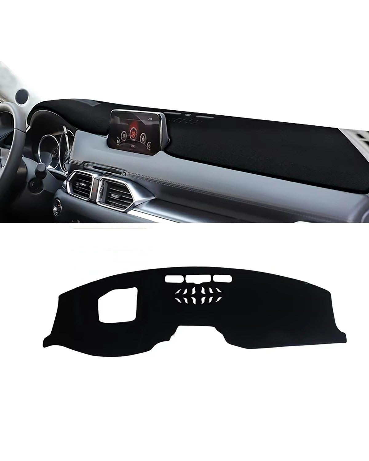 Auto Armaturenbrett Abdeckung Für Qashqai J10 2008 2009 2010 2011 2012 2013 Auto Dashboard Abdeckung Instrument Panel Vermeiden Matte Innen Zubehör Armaturenbrett Matte(A with HUD Black) von SHUGWA