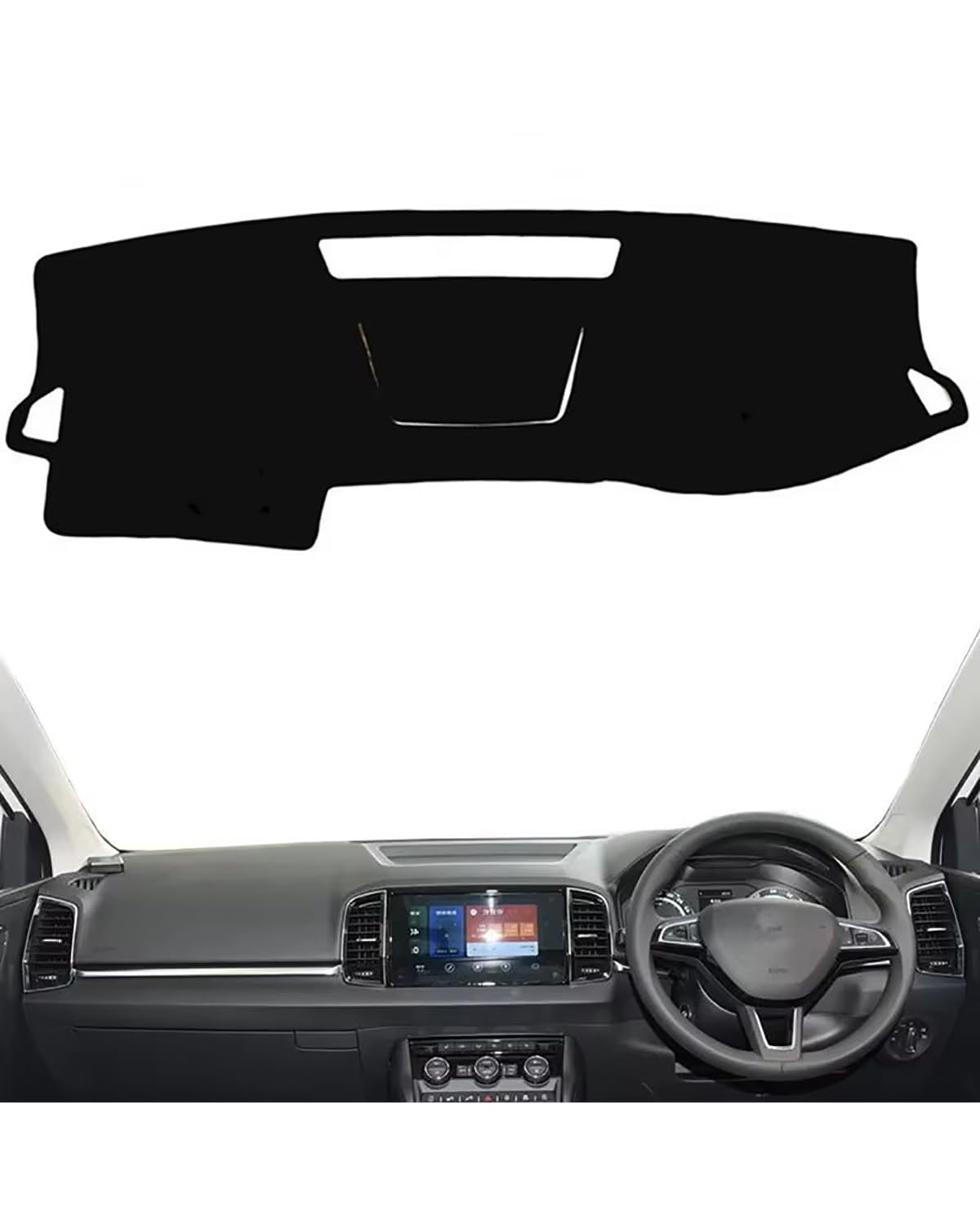 Auto Armaturenbrett Abdeckung Für Skoda 2017 2018 2019 2020 2021 2022 2023 Dashboard Abdeckung Matte Pad Innen Dashmat Sonnenschutzdach Teppich Auto Styling Armaturenbrett Matte(Right Hand Drive) von SHUGWA