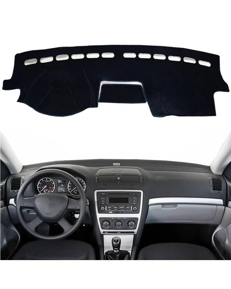 Auto Armaturenbrett Abdeckung Für Skoda Für Octavia Für A5 2005 2006 2007 2008 2009 2010-2014 Dashboard Abdeckung Matte Pad Dash Sonnenschirm Instrument Teppich Auto Zubehör Armaturenbrett Matte(Left von SHUGWA