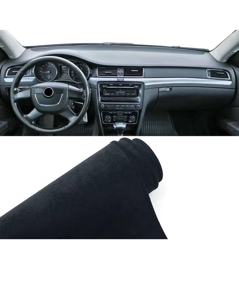 Auto Armaturenbrett Abdeckung Für Skoda Für Superb 2 B6 3T 2009 2010 2011 2012 2013 2014 2015 Auto Dashboard Abdeckung Vermeiden Matte Instrument Teppiche Zubehör Armaturenbrett Matte(B LHD Black) von SHUGWA