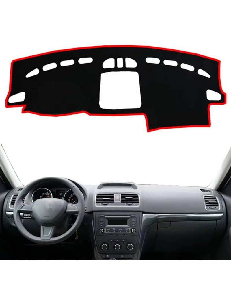 Auto Armaturenbrett Abdeckung Für Skoda Für Yeti 2009 2010 2011 2012 2013 2014 2015 2016 2017 Auto Dashboard Abdeckung Dash Matte Anti-slip Instrument Teppich Zubehör Armaturenbrett Matte(Left Hand Dr von SHUGWA