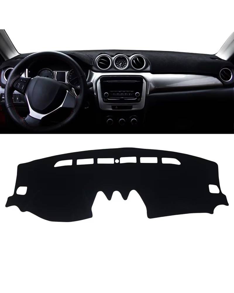 Auto Armaturenbrett Abdeckung Für Suzuki Für Vitara LY 2015 2016 2017 2018 2019 2020 2021 2022 Auto Dashboard Abdeckung Vermeiden Pad Sonnenschutz Matte Teppich Armaturenbrett Matte(A Black Side LHD) von SHUGWA