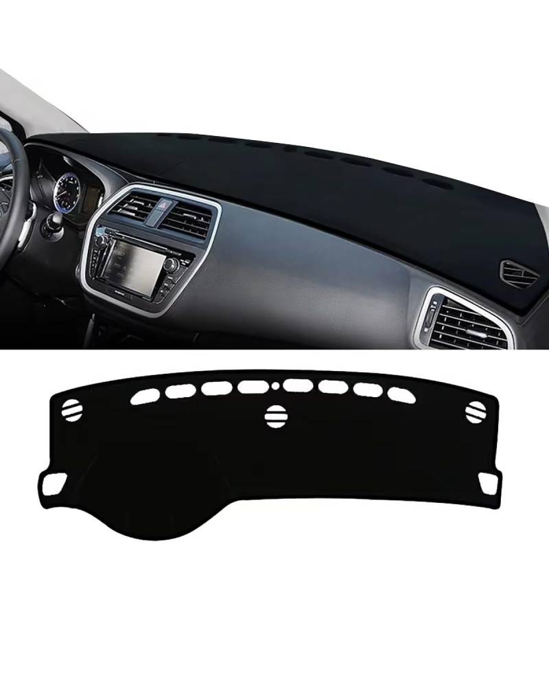 Auto Armaturenbrett Abdeckung Für Suzuki SX4 Für S-Kreuz 2013 2014 2015 2016 2017 2018 2019 2020 Auto Dashboard Abdeckung Vermeiden Pad Sonnenschutz Teppiche Matte Armaturenbrett Matte(A Black Side LH von SHUGWA