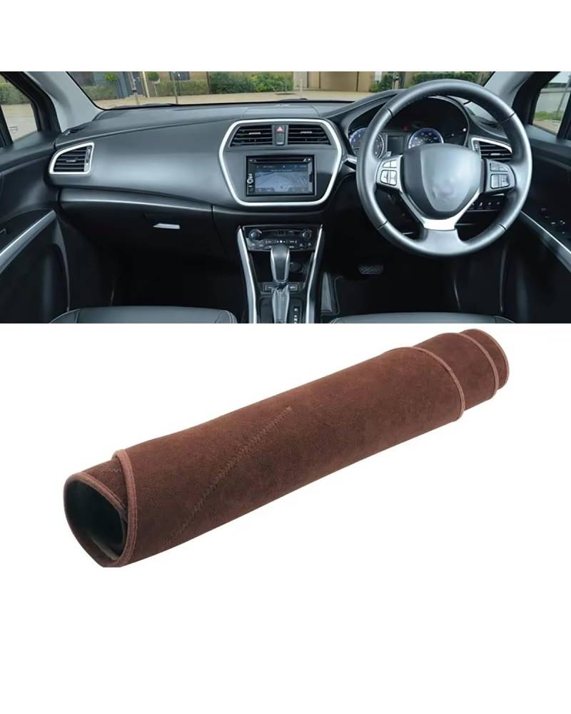 Auto Armaturenbrett Abdeckung Für Suzuki SX4 Für S-Kreuz 2013 2014 2015 2016 2017 2018 2019 2020 Auto Dashboard Abdeckung Vermeiden Pad Sonnenschutz Teppiche Matte Armaturenbrett Matte(B Brown RHD) von SHUGWA