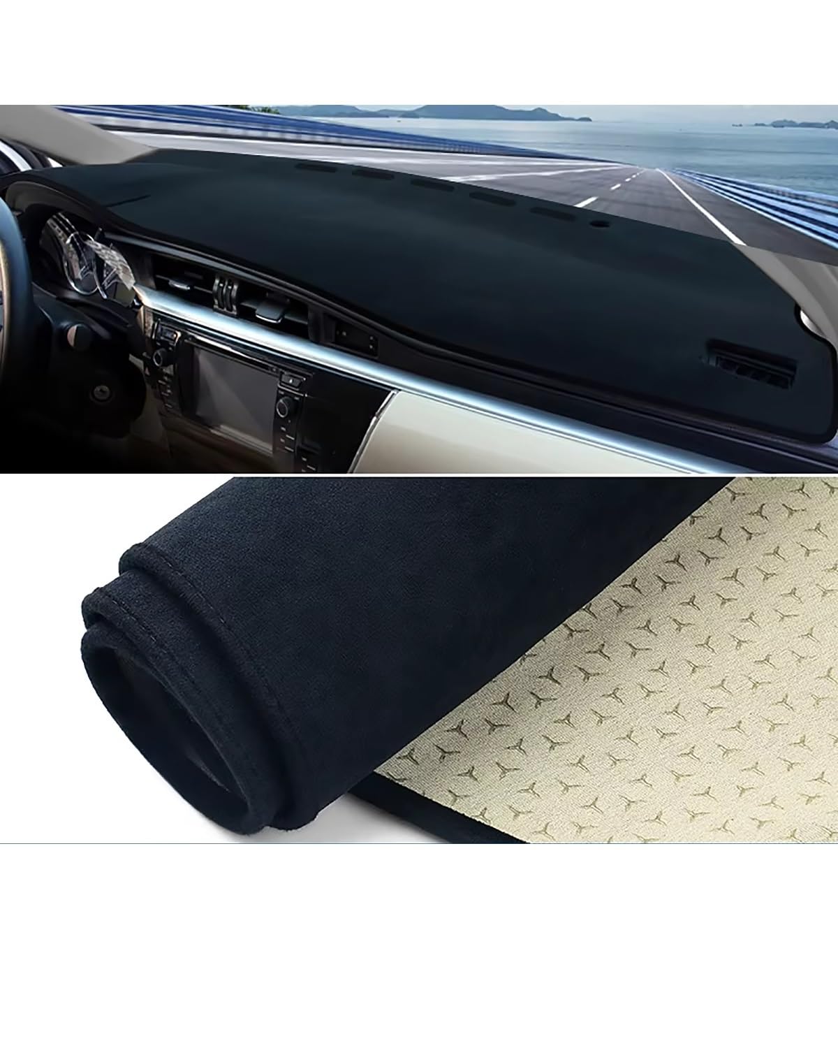 Auto Armaturenbrett Abdeckung Für Toyota Für Corolla E180 2014 2015 2016 2017 2018 Auto Dashboard Abdeckung Vermeiden Pad Sonnenschutz Teppiche Nicht-Slip Matten Armaturenbrett Matte(B Black LHD) von SHUGWA