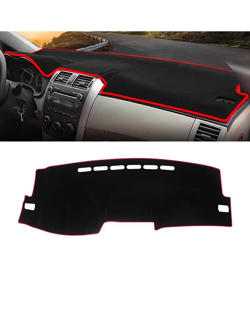 Auto Armaturenbrett Abdeckung Für Toyota Für Corolla Für E150 2006 2007 2008 2009 2010 2011 2012 2013 Auto Dashboard Abdeckung Sonnenschutz Vermeiden Matte Instrument Panels Armaturenbrett Matte(A Red von SHUGWA