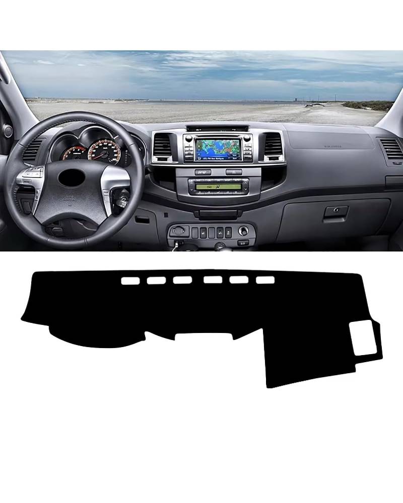 Auto Armaturenbrett Abdeckung Für Toyota Für Hilux SW4 Fortuner AN10 AN20 AN30 AN50 AN60 2005-2011 2012 2013 2014 Auto Dashboard Vermeiden Abdeckung Nicht-Slip Pads Armaturenbrett Matte(B Black LHD) von SHUGWA