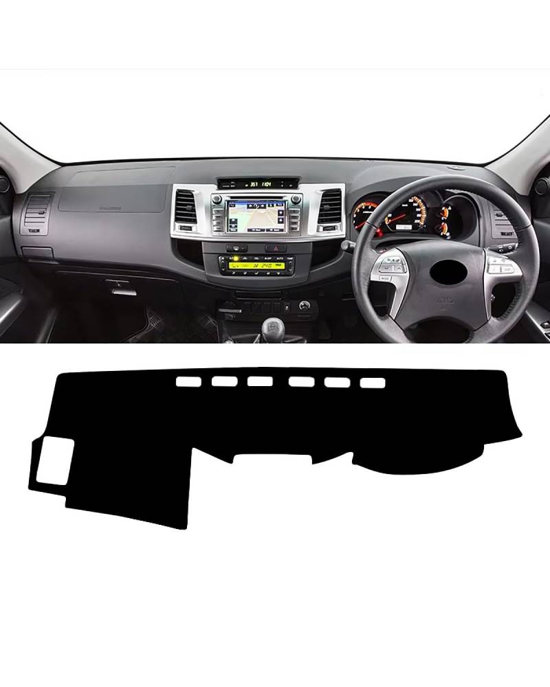Auto Armaturenbrett Abdeckung Für Toyota Für Hilux SW4 Fortuner AN10 AN20 AN30 AN50 AN60 2005-2011 2012 2013 2014 Auto Dashboard Vermeiden Abdeckung Nicht-Slip Pads Armaturenbrett Matte(B Black RHD) von SHUGWA